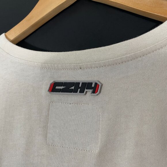 C2H4 Short Sleeve Pocket Paneled Cargo T-shirt white / gray men's size Large - Picture 9 of 9